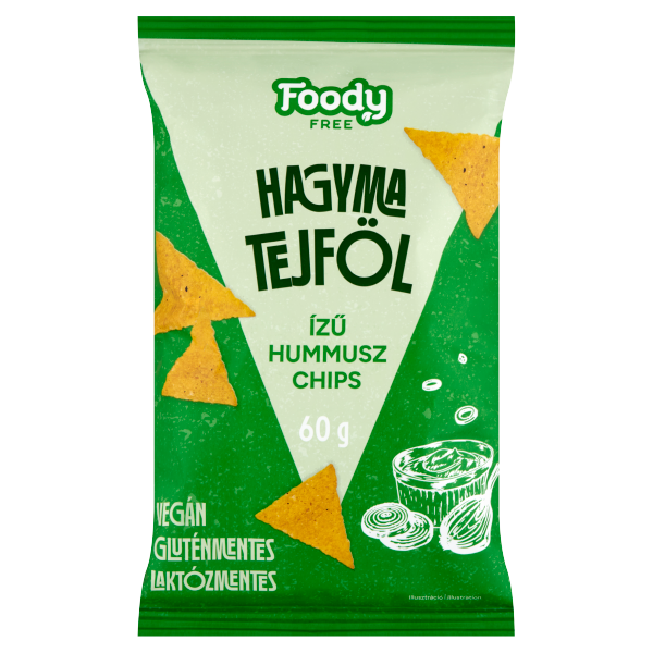 FoodyFree hummusz chips hagym.-tejf.60g