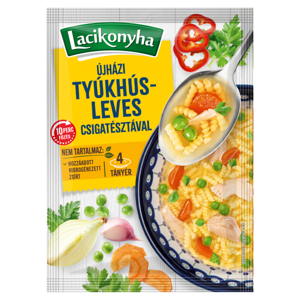 Lacikonyha Újházi tyúkhúsleves csigatésztával 4 tányéros 65g