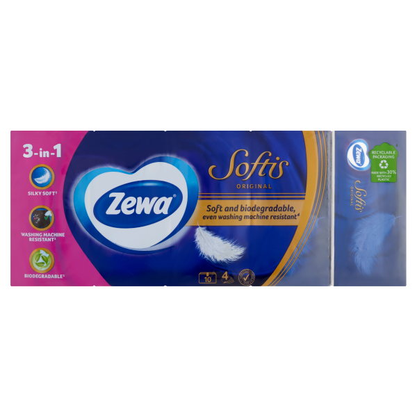 Zewa Softis 4 rét. papírzsebkendő Normal 10x9db