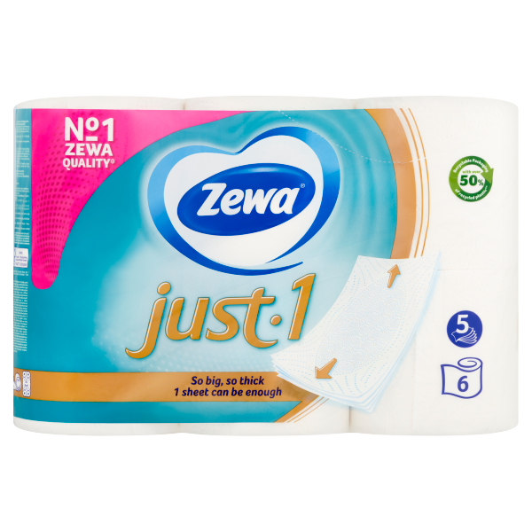 ZEWA JUST 1 TOALETTPAPÍR 5 RÉTEGŰ 6 TEK./ ÚJ