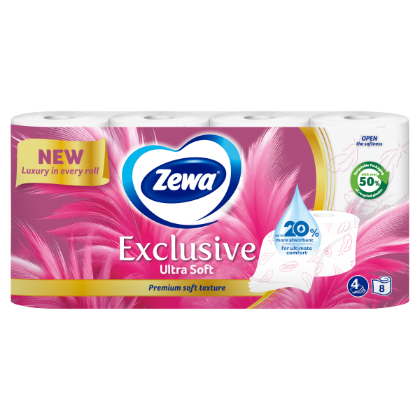 Zewa Exclus.Toalettpapír 4r.Ultra soft 8tek.