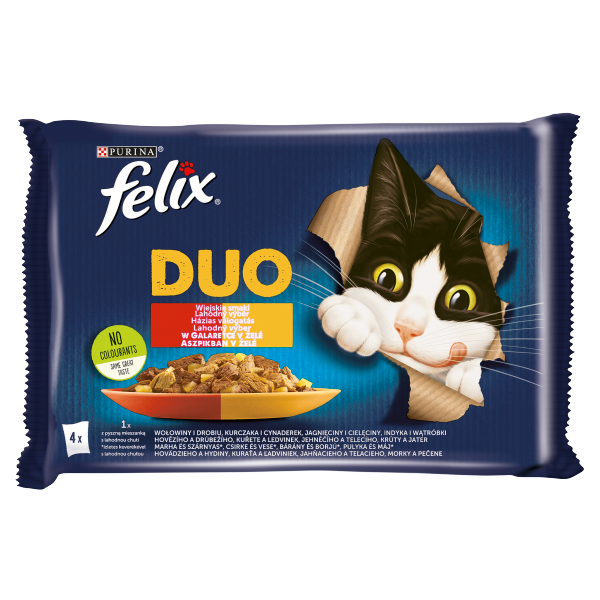 FELIX DUO házias nedves macska 4x85g