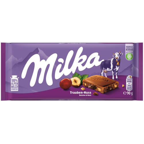 MILKA mazsolás-mogyorós táblás 90g /23/