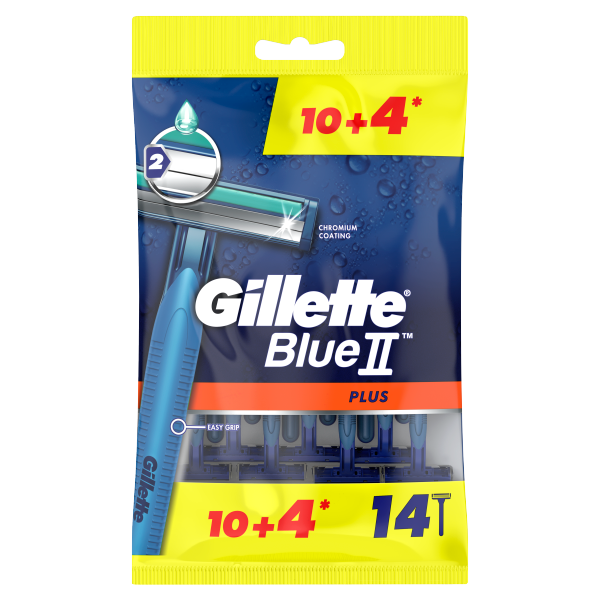 Gillette BlueII Plus Eldobható férfi borotva 10+4db