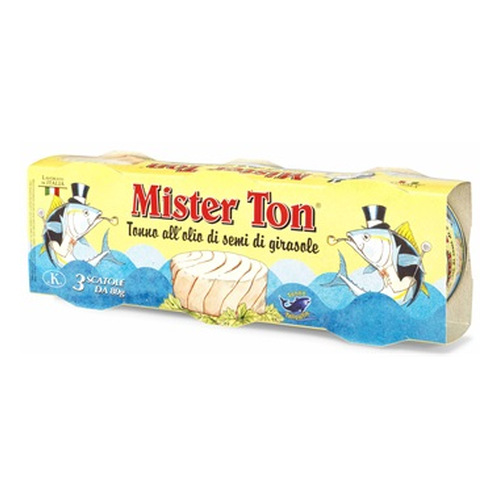 Mister Ton tonhal darabok napraforgó olajban 3x80g (3x52g)