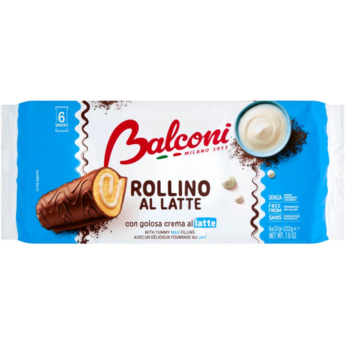 Balconi Rollino tejkrém piskótatekercs 6*37g