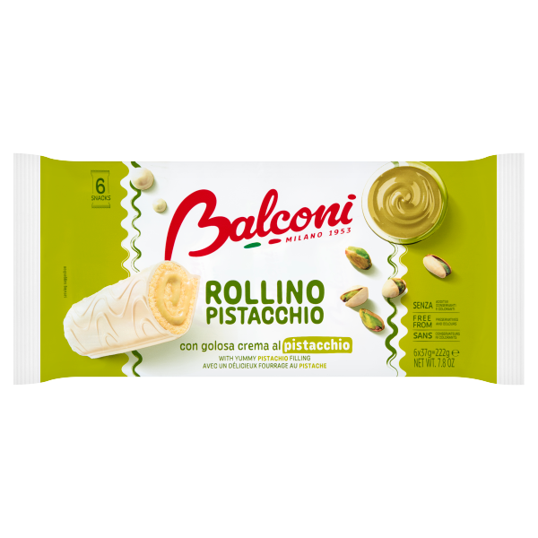 Balconi Rollino pisztáciakrémes piskótatekercs 6*37g