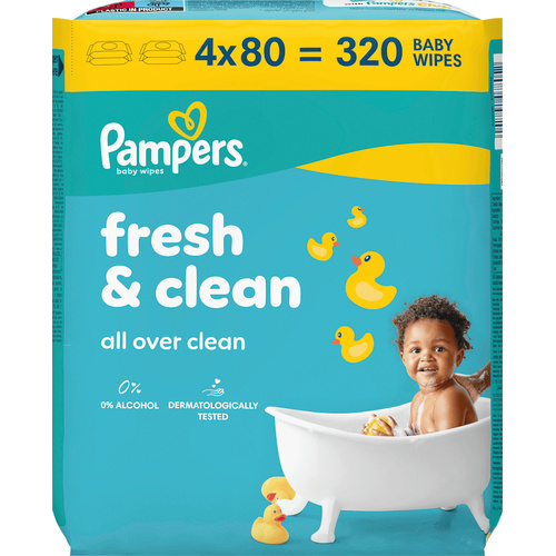 Pampers törlőkendő 4x80db Fresh Clean