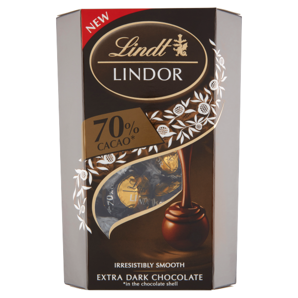 Lindor 70% Cacao étcsokoládé golyók díszdobozban 200g