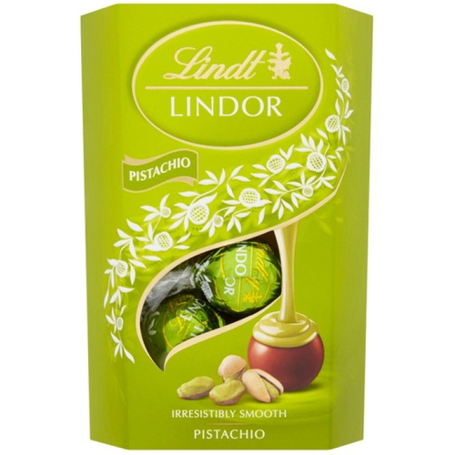 Lindt Lindor Pisztácia tejcsok.golyók díszdob.200g/8/