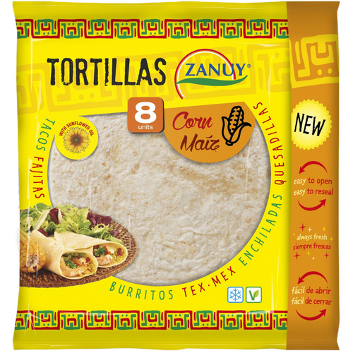 Zanuy kukorica tortilla 20cm 8db 315g