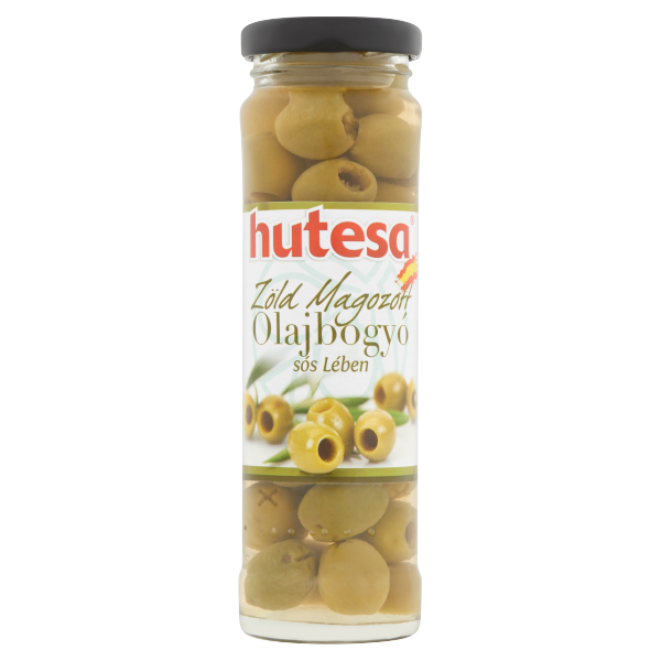 HUTESA Olajbogyó - zöld, magozott üveges 140g/60g