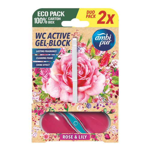 Ambi Pur wc block 2x45g Rose & Lily