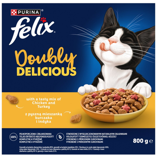 Felix Doubly Csir&Puly száraz macska 800g