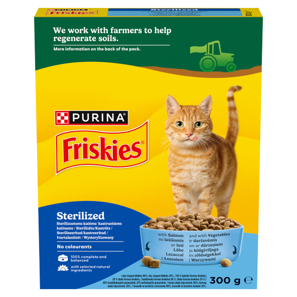 FRISKIES Steril Lazac száraz macska 300g