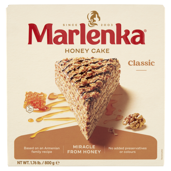 Marlenka mézes diós torta 800g