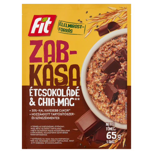 Fit reggeli zabkása CHIA maggal és étcsokoládéval ízesítve 65g/ 20/