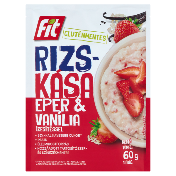 FIT reggeli Rizskása eper darabokkal és vanília ízesítéssel. 60g /20/