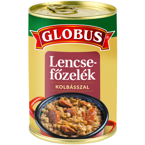 GLOBUS LENCSEFŐZELÉK KOLBÁSSZAL 400G