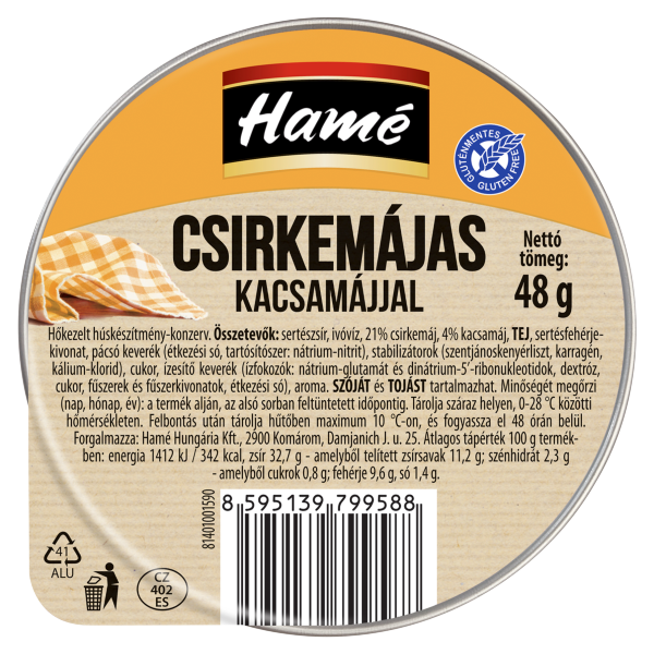 Hamé Csirkemájas kacsamájjal 48g