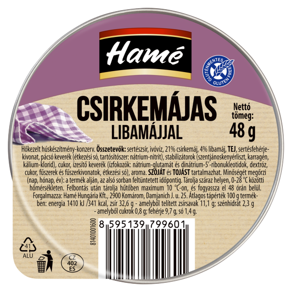 Hamé Csirkemájas libamájjal 48g