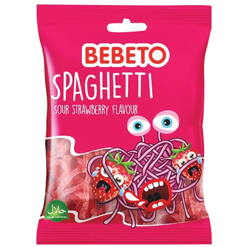 Bebeto Spaghetti Sour Strawberry 80g