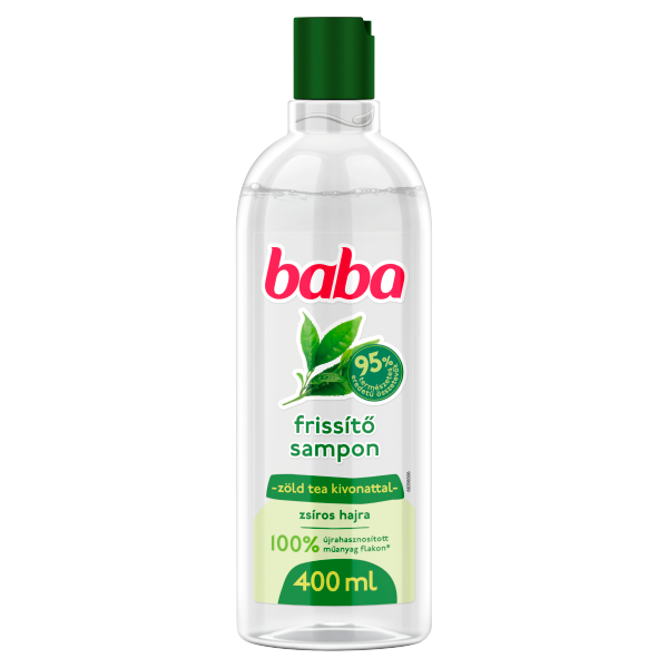 BABA Sampon 400ml Zsíros hajra organikus zöld tea kivonattal