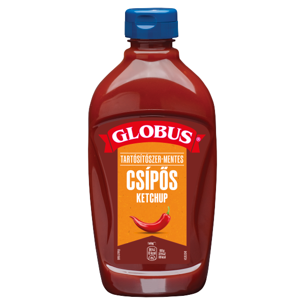 Globus ketchup 470g Csípős flakonos