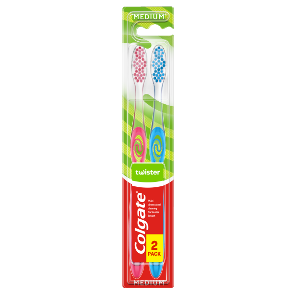 Colgate fogkefe Twister medium 1+1db