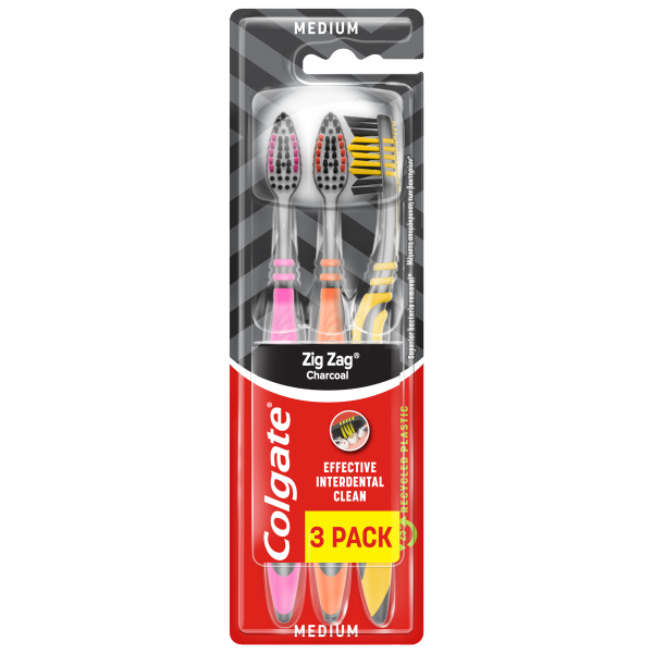 Colgate fogkefe ZigZag Charcoal trio 3db