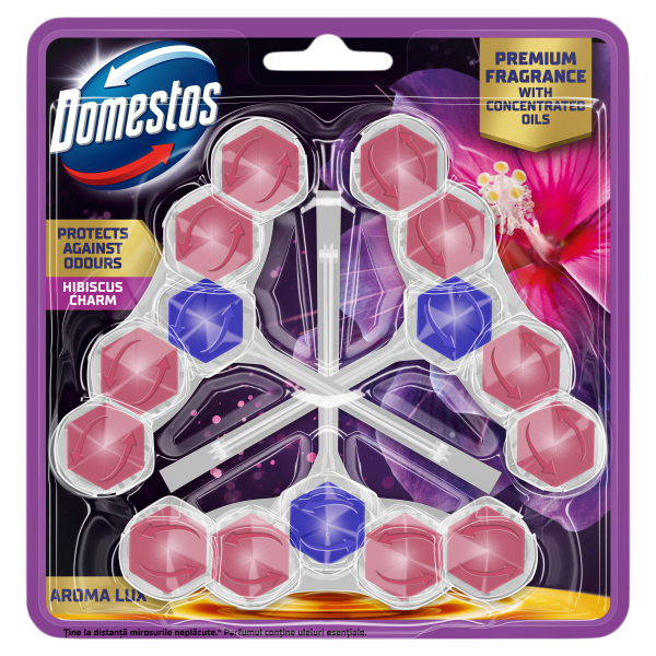 Domestos Aroma L. WC-rúd 3x50g Hibiszk.