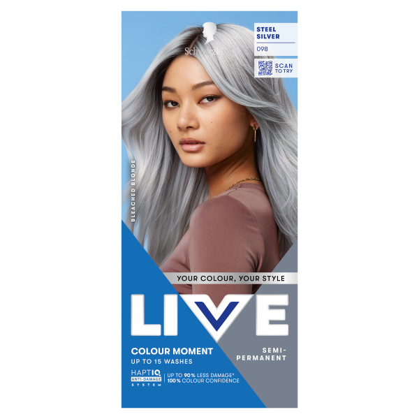 Schwarzkopf Live Color hajszínező 98 Acélos ezüst
