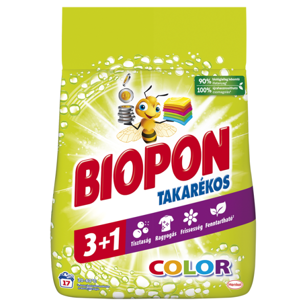 Biopon mosópor 1,02kg Color 17 mosás