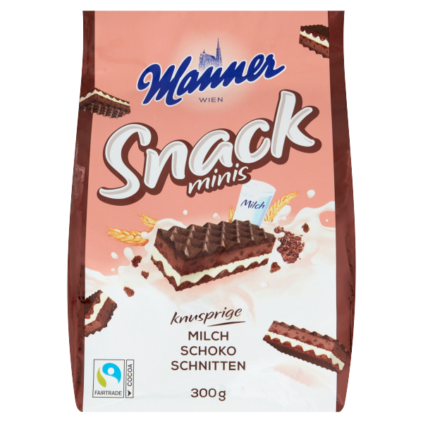 Manner Snack Minis tejes-csokoládés szeletek 300g /10/