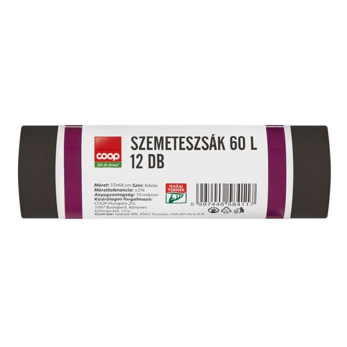 COOP SZEMETESZSÁK 60LIT 12DB