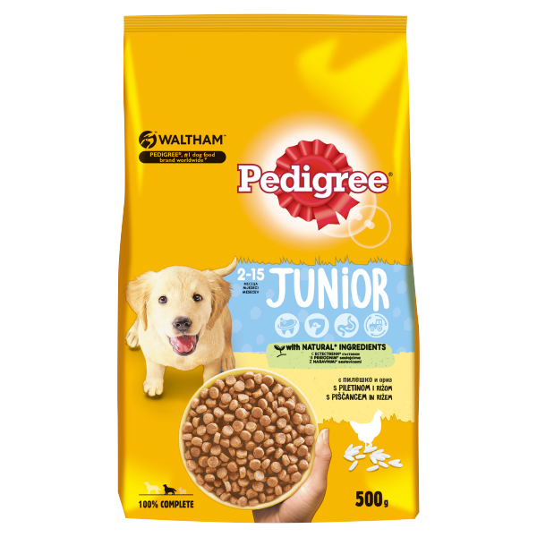 Pedigree száraz Csirke & rizs Junior 500g