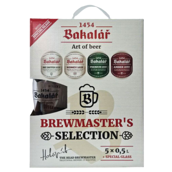 Bakalár Sörmester Válogatás 5 x 0.5 L dobozos + pohár PACK
