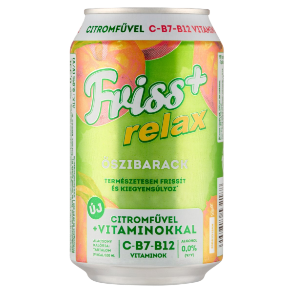 Friss+ Őszibarack 0 % 0.33 L dobozos DRS