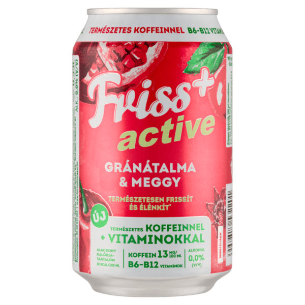 Friss+ Gránátalma-Meggy 0 % 0.33 L dobozos DRS