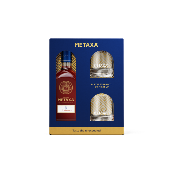 Metaxa 12* 0.7 L + 2 pohár PDD