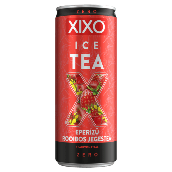 Xixo Ice Tea Eper-Rooibos Zero 0.25 L dobozos DRS