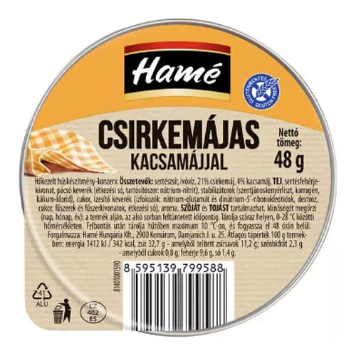 Hamé Csirkemájas kacsamájjal 48g