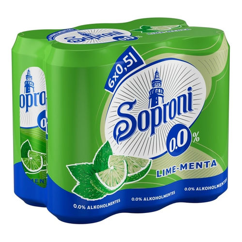 Soproni Lime-Menta 0% MP 6 x 0.5 L dobozos DRS