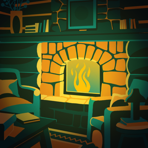 Cabin Fireplace