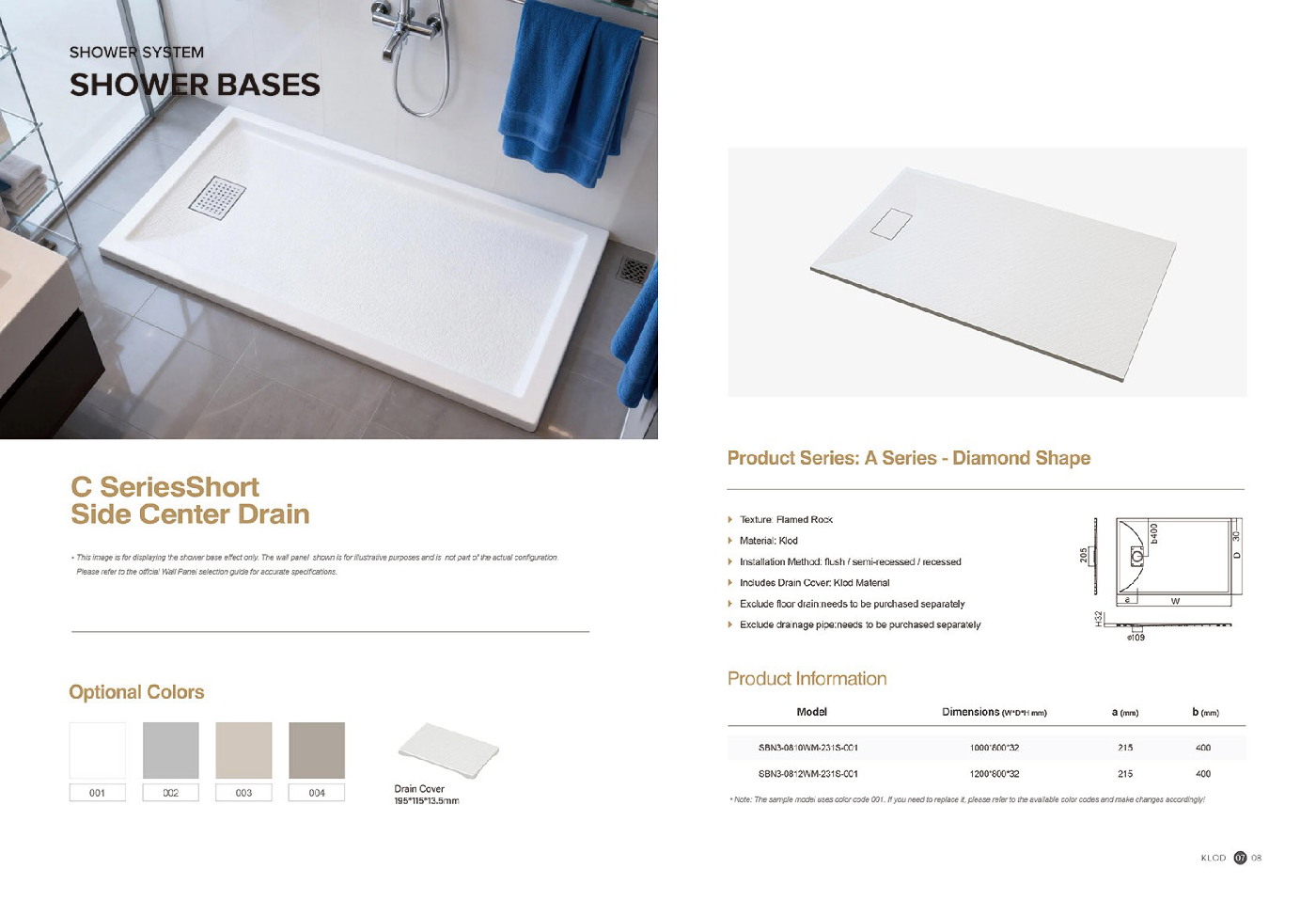 C Series - Center Drain