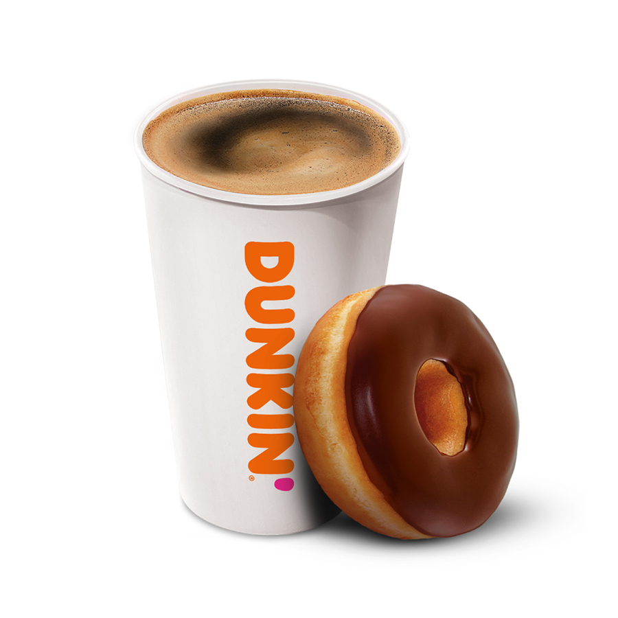 Medium Dunkin' Signature Iced Coffee  Glazed, Sugared, or Choco Frosted Donut