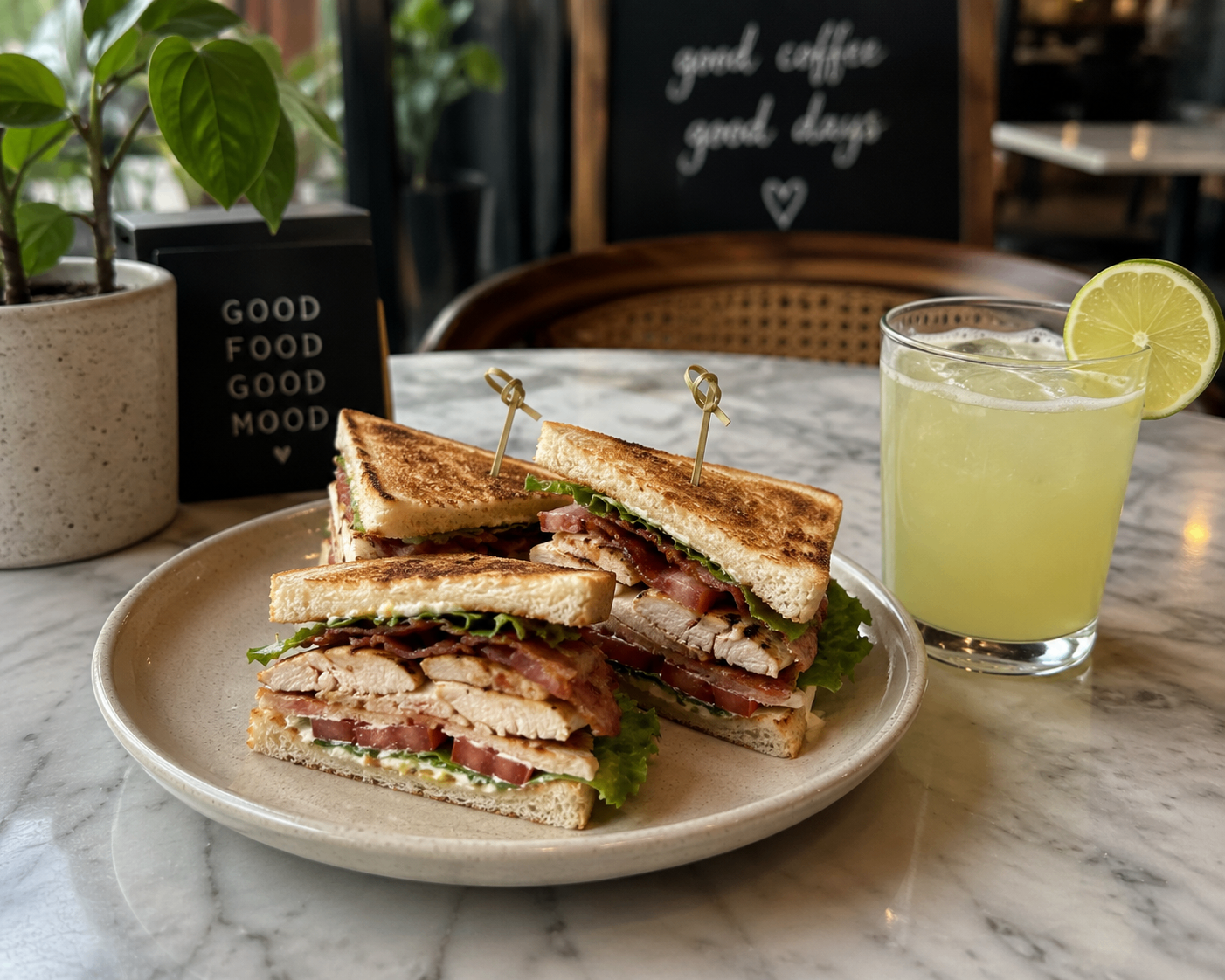 Club Sandwhich with Mint Lime