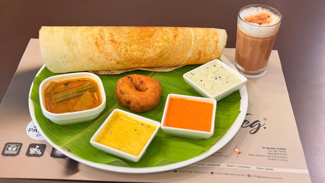 Mini Masla Dosa, Vada, Coffee or Tea Set