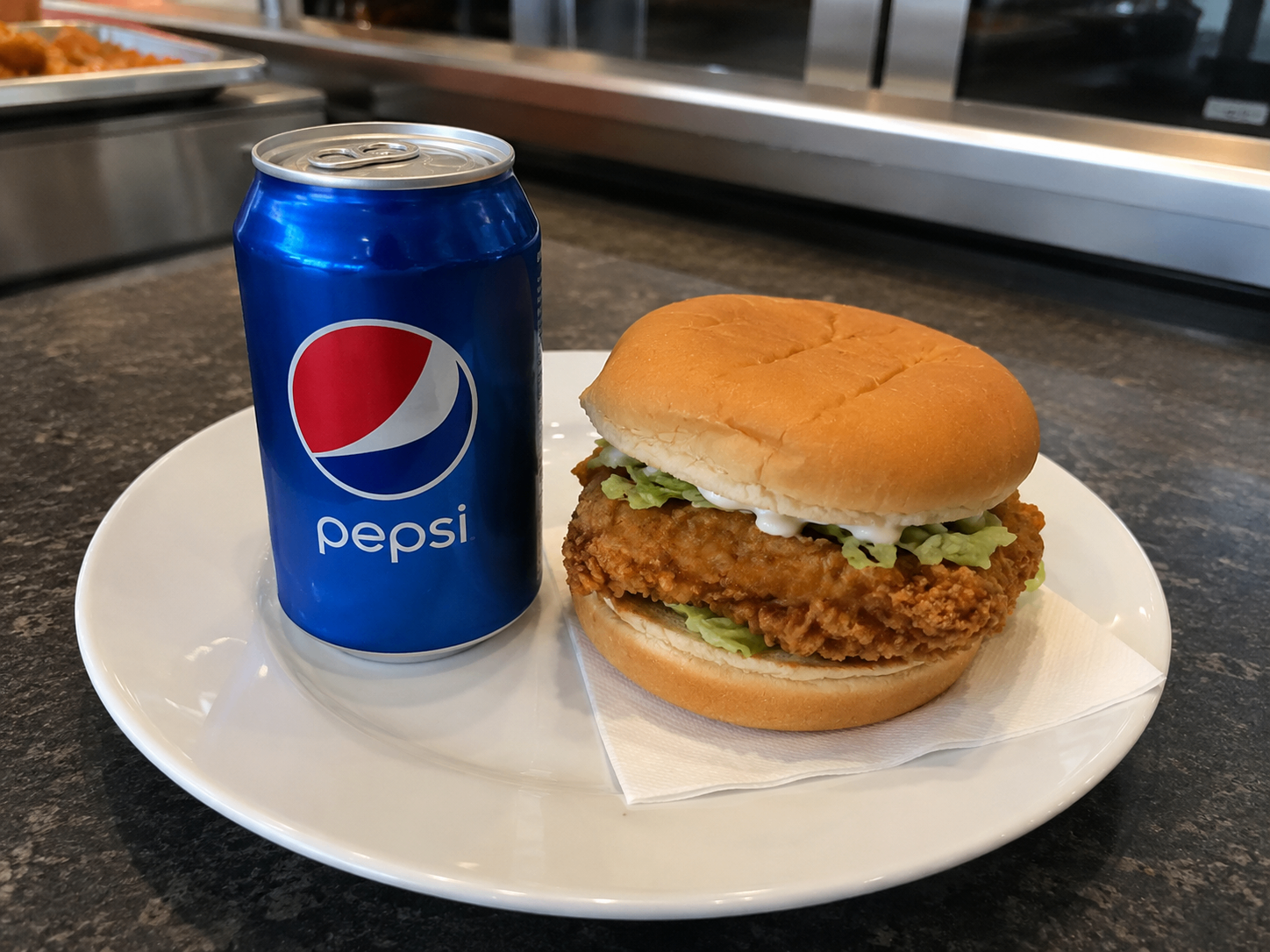 Chicken Burger & Pepsi Can Combo