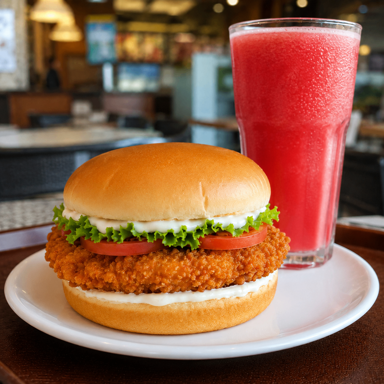 Zinger Burger & Watermelon Juice Combo